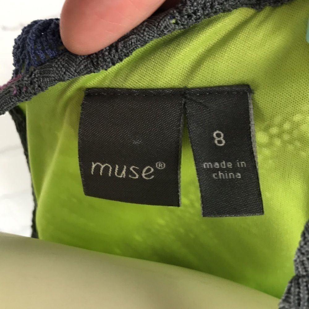 Muse Unique Knit Crochet Dress lined EUC size 8 - Picture 5 of 7
